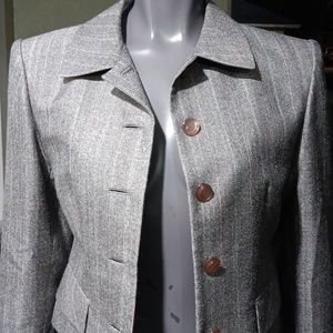 ESQUIRE CUSTOM TAILORED PURE WOOL PIN STRIPED LUXURY BLAZER